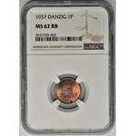 Wolne Miasto Gdańsk, 1 fenig 1937 - NGC MS62 RB