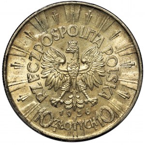 Piłsudski, 10 złotych 1936 - PCGS MS62