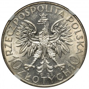 Głowa Kobiety, 10 złotych 1932 Warszawa - NGC AU58