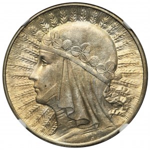 Głowa Kobiety, 10 złotych 1932 Warszawa - NGC MS61