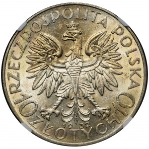 Głowa Kobiety, 10 złotych 1932 Warszawa - NGC MS61
