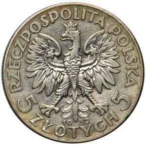 Głowa Kobiety, 5 złotych 1932 Warszawa - rzadkie