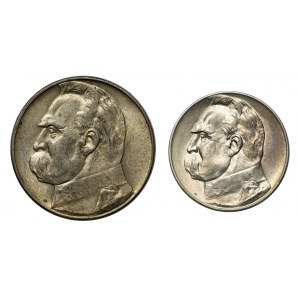 Zestaw, Piłsudski 5 i 10 złotych 1938 (2 szt.)