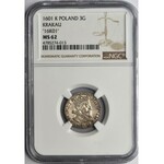Zygmunt III Waza, Trojak Kraków 1601 - NGC MS62