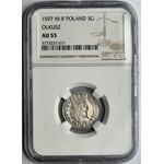 Zygmunt III Waza, Trojak Olkusz 1597 - NGC AU55