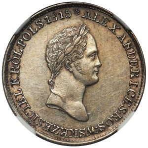 Królestwo Polskie, 1 złoty Warszawa 1832 KG - NGC AU53