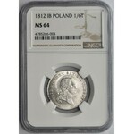 Księstwo Warszawskie, 1/6 talara (złotówka) 1812 IB - NGC MS64