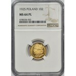 Chrobry, 10 złotych 1925 - NGC MS64 PROOF LIKE