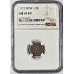 Rosja, ZSRR, 1/2 kopiejki 1925 - NGC MS63 BN