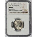 Mickiewicz 10 złotych 1975 - NGC MS67