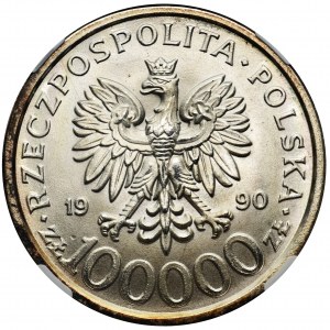 100.000 złotych 1990 Solidarność - TYP B - UNC