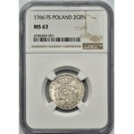 Poniatowski, Półzłotek 1766 FS - NGC MS63 - PIĘKNY