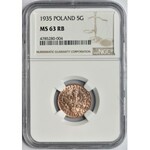 5 groszy 1935 - NGC MS63 RB