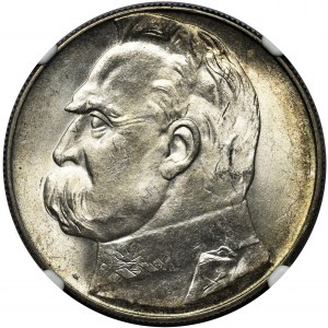 Piłsudski, 10 złotych 1939 - NGC MS64