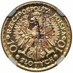 Chrobry, 10 złotych 1925 - NGC MS65 - DESTRUKT MENNICZY