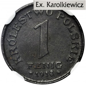 Królestwo Polskie, 1 fenig 1918 - NGC MS61 - ex. Karolkiewicz 
