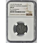 Królestwo Polskie, 20 fenigów 1917 - NGC MS64 - ex. Karolkiewicz