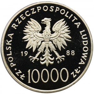 Jan Paweł II, 10.000 złotych 1988 - Krzyż
