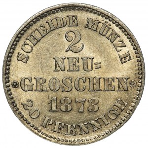 Niemcy, Saksonia, Jan V, 2 Neugroschen Drezno 1873