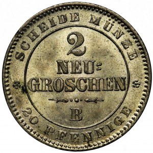 Niemcy, Saksonia, Jan V, 2 neugroschen Drezno 1865
