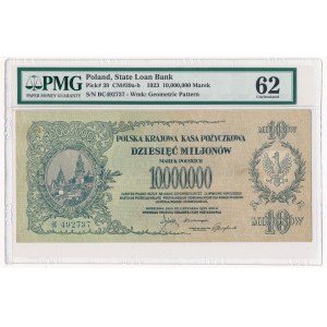 10 milionów 1923 -BC- PMG 62 - RZADKI z tak wysoką notą