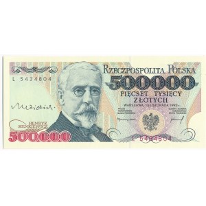500.000 złotych 1993 - L - z autografem A.Heidricha