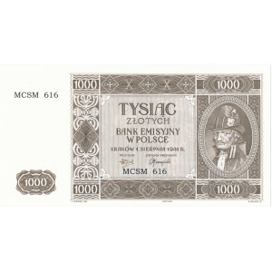 1.000 złotych 1941 MCSM 616 - certyfikat od Czesława Miłczaka. 