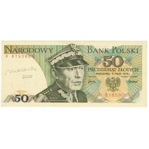 50 złotych 1975 - R - z autografem A.Heidricha