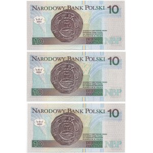 10 złotych 1994 - YD,YE,YF - (3szt.)