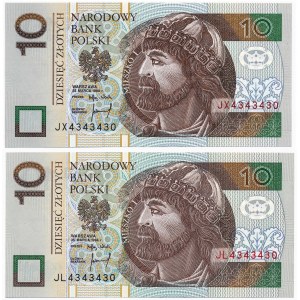 10 złotych 1994 JL i JX - ten sam numer seryjny 