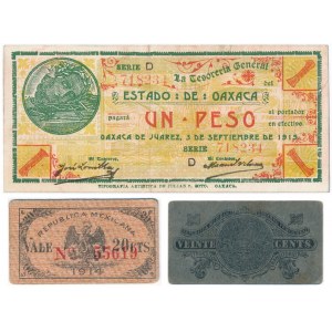 Mexico 1 peso and 20 centavos 1914-1915 (3 pieces)