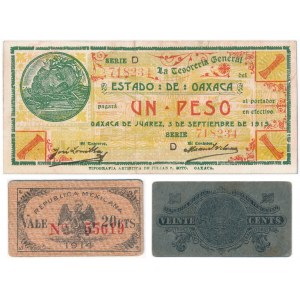 Meksyk (Rewolucyjny), 1 peso i 20 centavos 1914-1915 (3szt.)