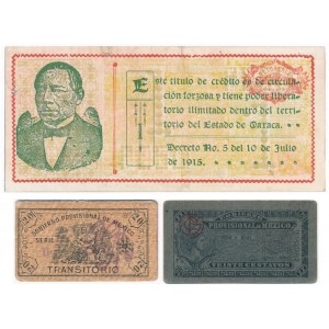 Meksyk (Rewolucyjny), 1 peso i 20 centavos 1914-1915 (3szt.)