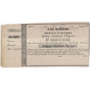 Rząd Narodowy, Obligacja tymczasowa 1.000 złotych 1863-64 