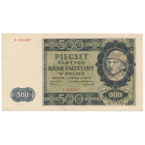 500 złotych 1940 - A - 
