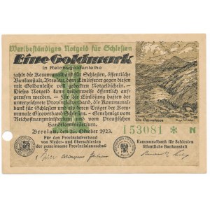 Schlesien, Wrocław /Breslau/ - Kommunalbank für Schlesien, 1 Goldmark 26.10.1923