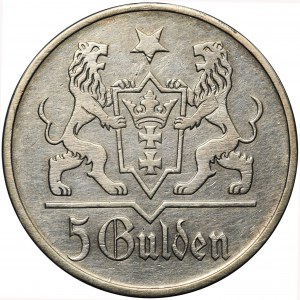 Wolne Miasto Gdańsk, 5 guldenów 1923 Kościół