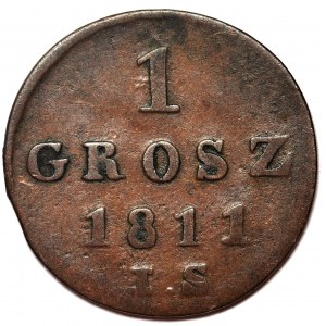 Księstwo Warszawskie, 1 grosz Warszawa 1811 IS