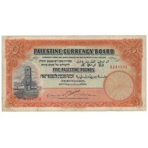 Palestyna, 5 funtów 1929 - RZADKIE