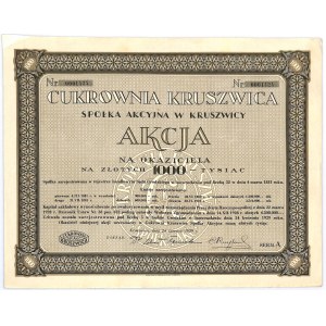 Cukrownia KRUSZWICA S.A, 1000 złotych 1929