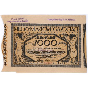 Międzymiastowe Gazociągi, Em.1, 1000 marek 1921 - RZADKOŚĆ