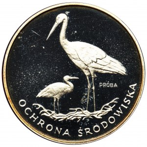 100 złotych 1982 PRÓBA, Ochrona Środowiska, Bociany 