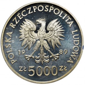  5.000 złotych 1989, Władysław II Jagiełło - Półpostać - RZADKIE