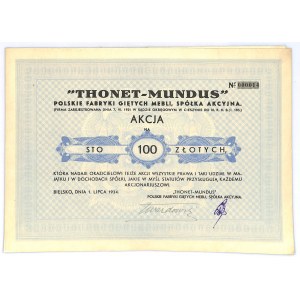 THONET-MUNDUS Polskie Fabryki Giętych Mebli, 100 złotych 1934