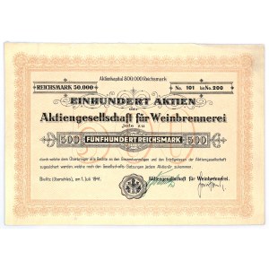 Bielitz - Bielsko - Aktiengesellschaft fur Weinbrennerei, 100 x 500 RM 1941