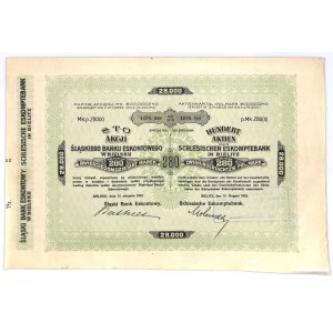 Schlesischen Eslomptebank in Bielitz, Emission VIII, 280 pol. mark 1923