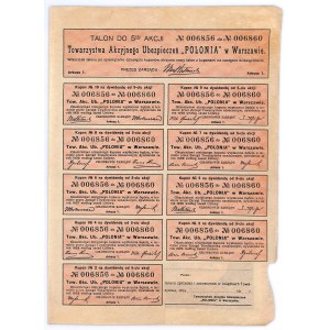 Towarzystwo Akcyjne Ubezpieczeń POLONIA w Warszawie, Em.2, 5 x 1.000 marek 1922