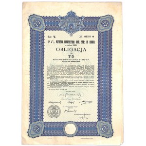Lwów, Obligacja 4% Pożyczka Konwersyjna, 75 złotych 1930
