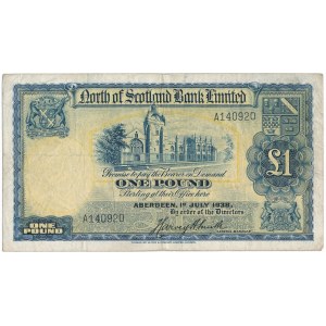Scotland, North of Scotland Bank - 1 pound 1938