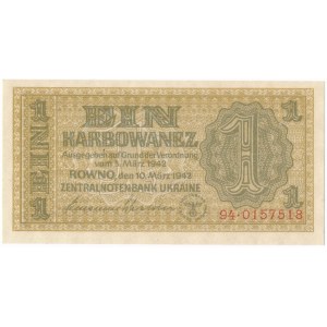 Ukraine 1 karbovantsiv 1942 